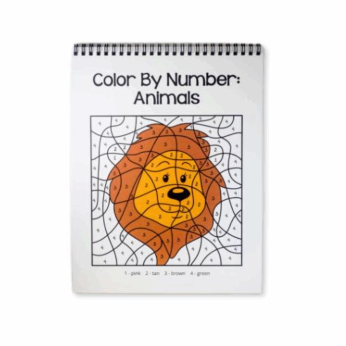 Color By Number Animals Coloring Book