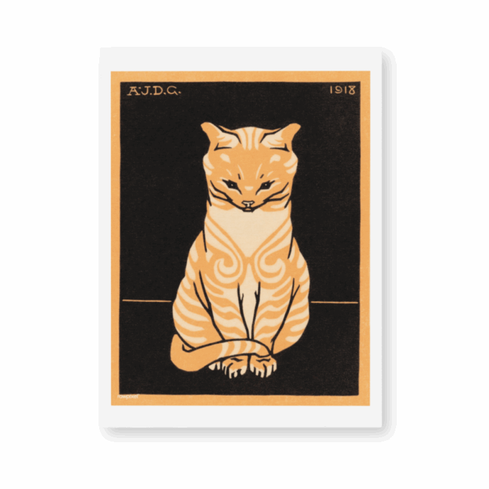 Vintage Ginger Cat 8"x10" Print