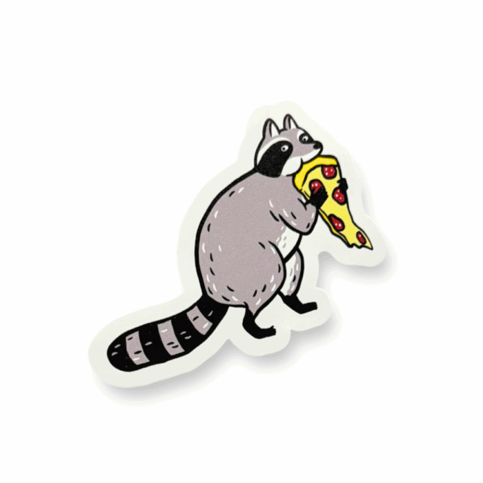 Raccoon with Pizza Sticker