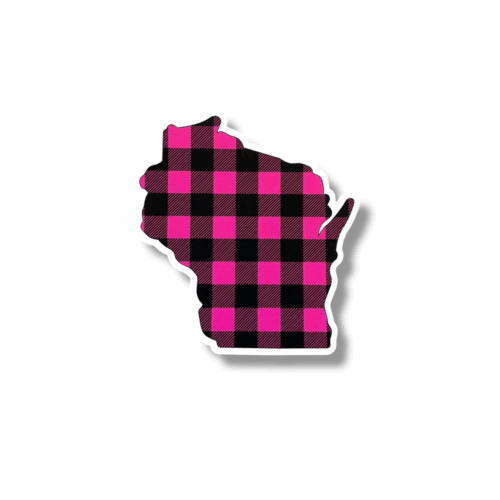 Pink Flannel Wisconsin Sticker
