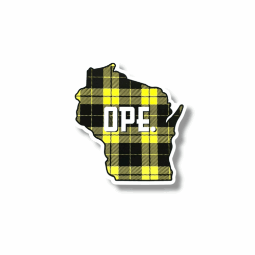 Yellow Flannel Ope Wisconsin Sticker