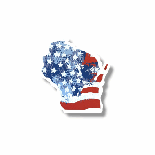 American Flag Wisconsin Sticker