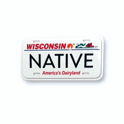 Native Wisconsin License Plate Sticker