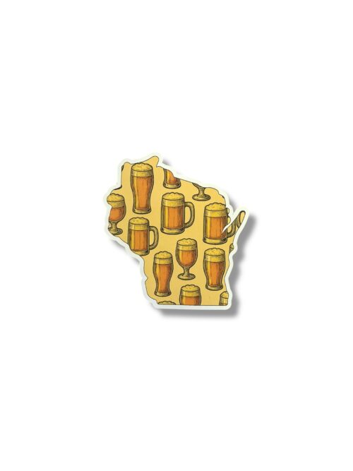 Beer Print Wisconsin Sticker