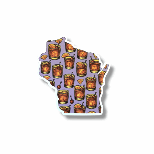 Old Fashioned Pattern Wisconsin Sticker