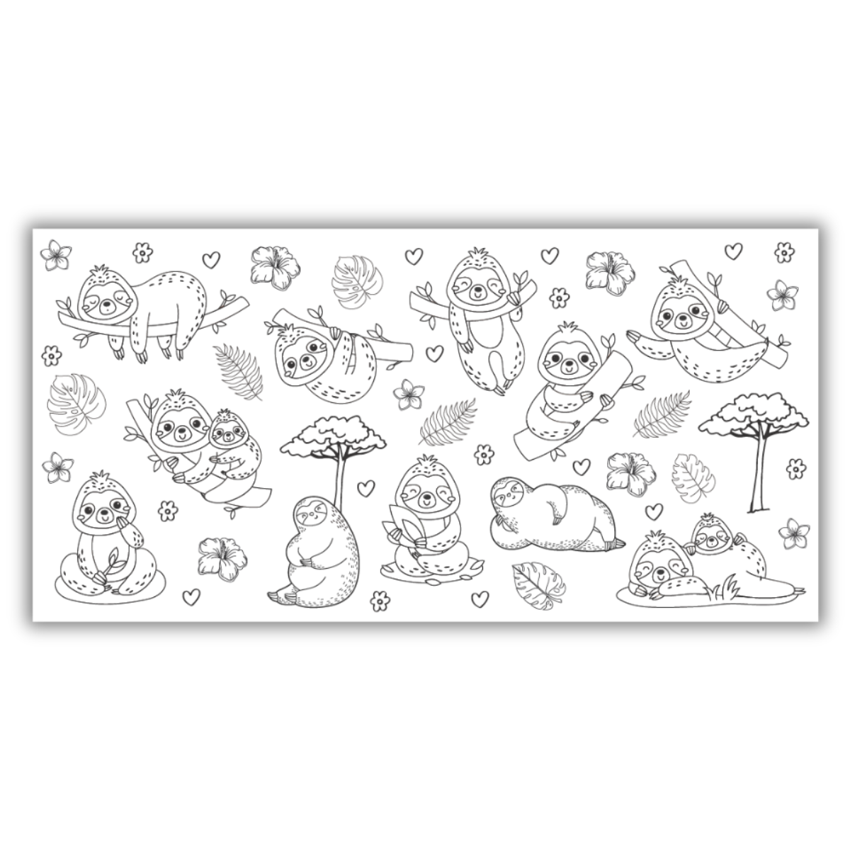 Jumbo Sloth Coloring Mural/Tablecloth