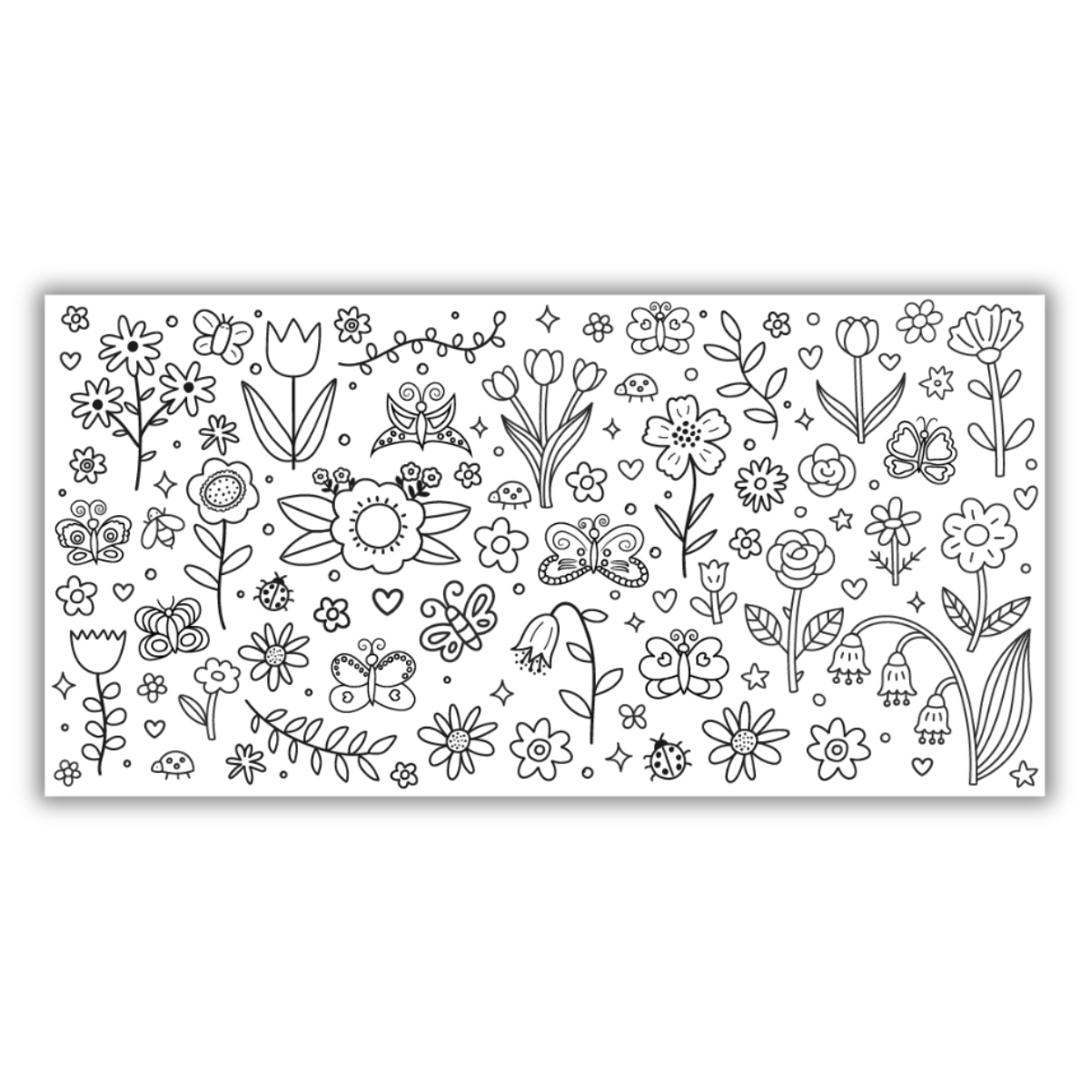 Jumbo Flowers & Butterflies Coloring Mural/Tablecloth