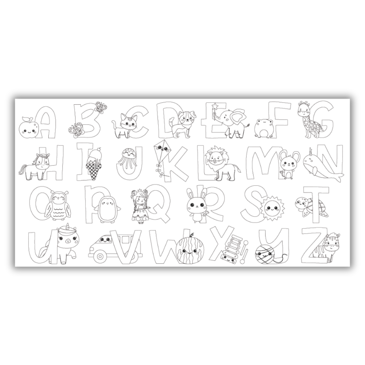 Jumbo ABCs Coloring Mural/Tablecloth