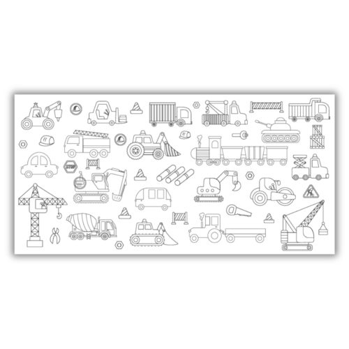 Jumbo Construction Site Coloring Mural/Tablecloth