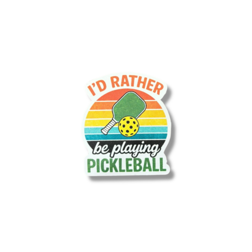 I'd Rather be Playing Pickleball Sticker